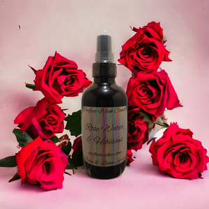 Room & Linen Spray: Rose Water & Hibiscus (4oz Black Glass)